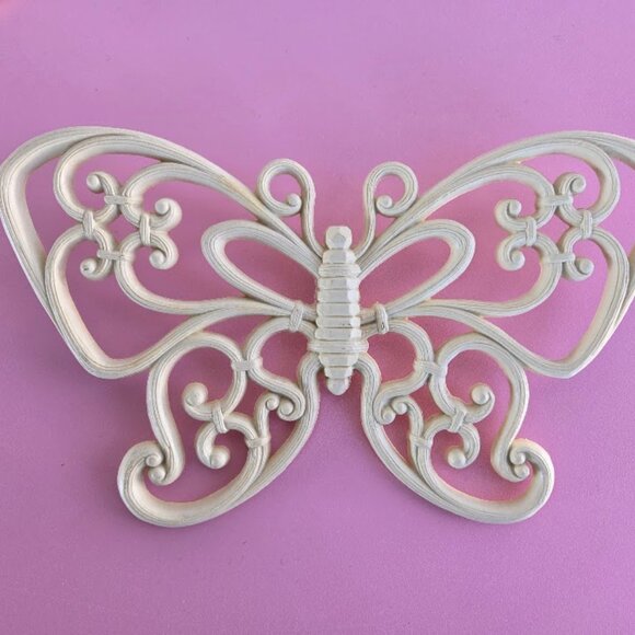 Homco Home Interiors Vintage White/Off White Butterfly Wall Plaques Set Of 3 Y2K - Picture 6 of 10